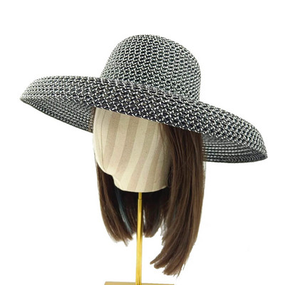 Πορτοκαλί καπέλο 2023 νέο γυναικείο καπέλο ηλίου σε στυλ Hepburn πτυσσόμενο καπέλο παραλίας με μεγάλο γείσο αντηλιακό καπέλο ταξιδιού шляпа соломенная