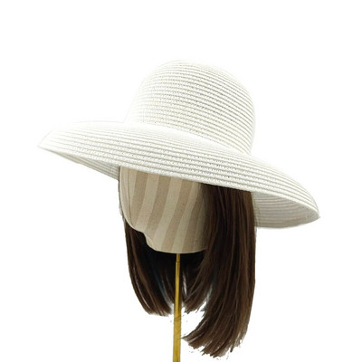 Πορτοκαλί καπέλο 2023 νέο γυναικείο καπέλο ηλίου σε στυλ Hepburn πτυσσόμενο καπέλο παραλίας με μεγάλο γείσο αντηλιακό καπέλο ταξιδιού шляпа соломенная