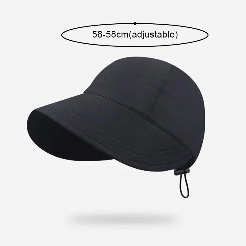 Kokkupandav laia äärega suvine päikesekübar, nööriga Reguleeritavad mütsid meestele Naistele Rannakübarad Kiirelt kuivavad visiirid Fisherman Cap