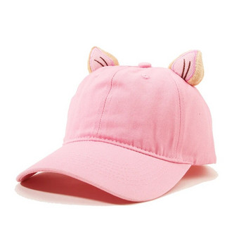 IL KEPS Γυναικείο καπέλο για γυναικείο καπέλο 3D χαριτωμένο κορίτσι με ροζ αυτιά ζώων Γυναικείο καπέλο μπέιζμπολ για τον ήλιο Καπέλο Top Kpop Snapback BQM335