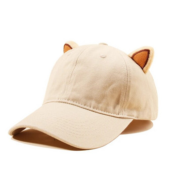 IL KEPS Дамска шапка за дамска шапка 3D сладко момиче с каки животински уши Дамска бейзболна шапка Слънчева шапка Топ Kpop Snapback BQM335