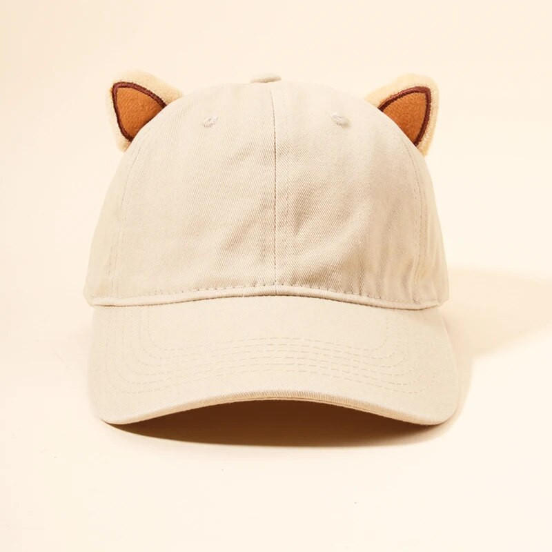 IL KEPS moteriška kepurė, skirta moteriškai kepuraitei 3D miela mergina su chaki spalvos gyvūno ausimis Moteriška beisbolo kepurė nuo saulės viršutinė Kpop Snapback BQM335