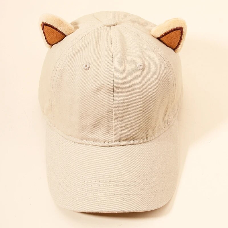 IL KEPS moteriška kepurė, skirta moteriškai kepuraitei 3D miela mergina su chaki spalvos gyvūno ausimis Moteriška beisbolo kepurė nuo saulės viršutinė Kpop Snapback BQM335