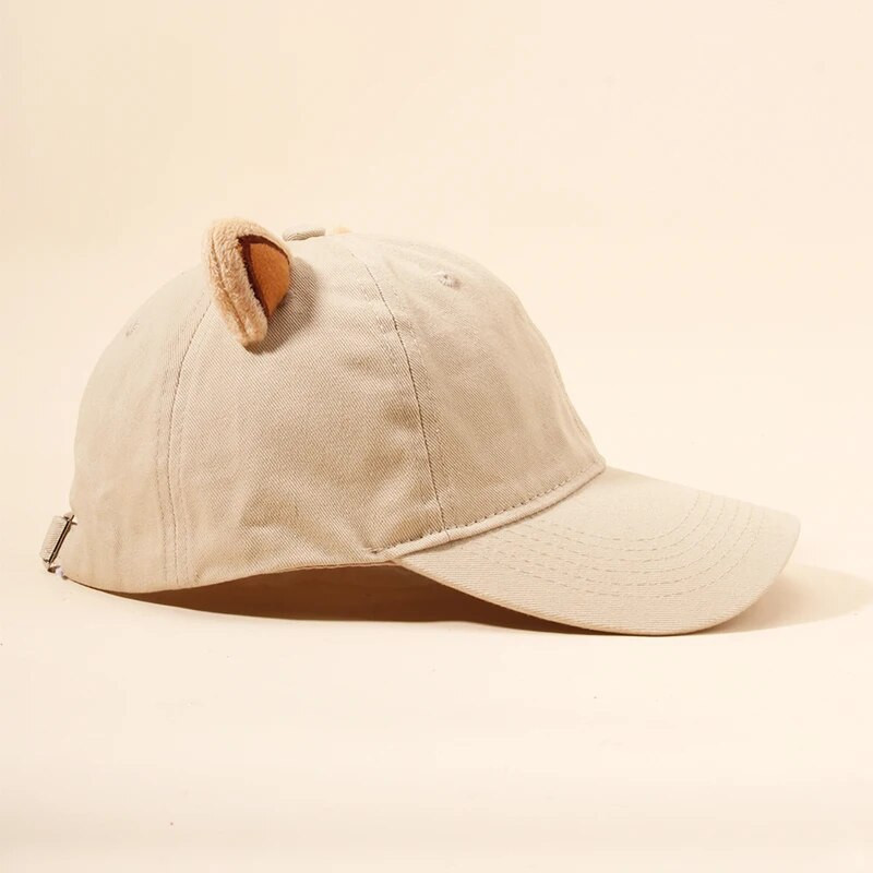 IL KEPS moteriška kepurė, skirta moteriškai kepuraitei 3D miela mergina su chaki spalvos gyvūno ausimis Moteriška beisbolo kepurė nuo saulės viršutinė Kpop Snapback BQM335