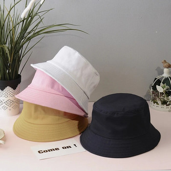 Едноцветна шапка с кофа Дамска памучна рибарска шапка Лятна слънцезащитна панамска шапка Мъжки плажни шапки за слънце