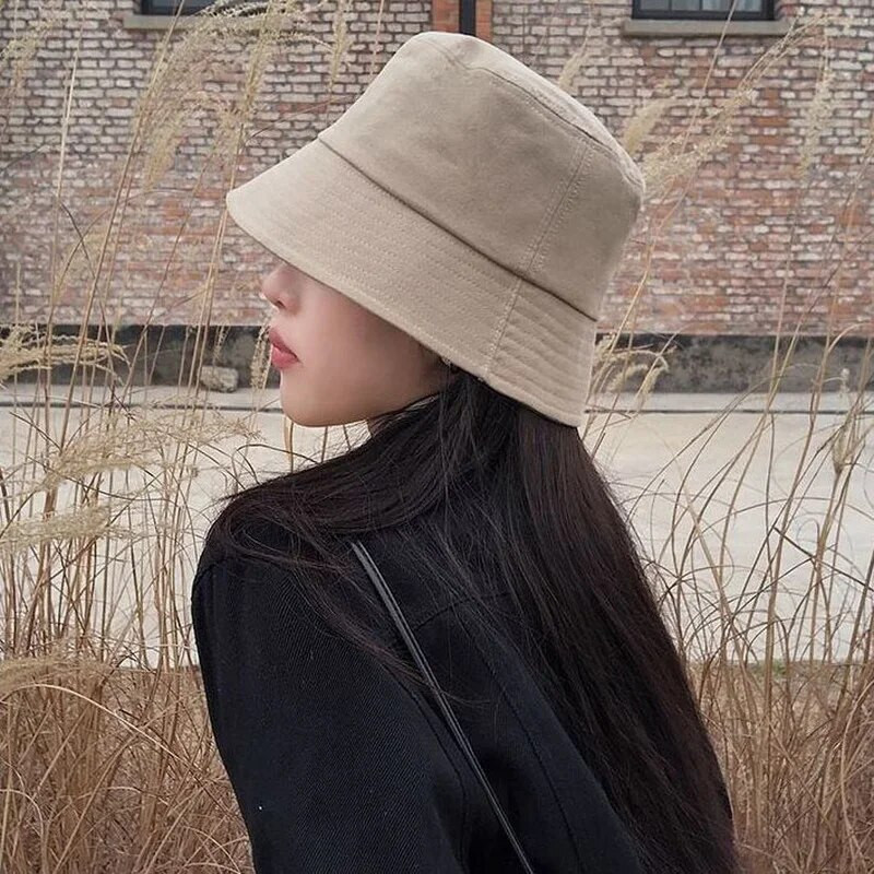 Uniszex pamut vödörsapka női férfi nyári összecsukható napvédő sapka kültéri strand UV védelem horgász horgász kalap széles karimájú