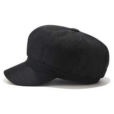 Új brit női lányok napellenző Newsboy Retro Cotton Linen Solid Col