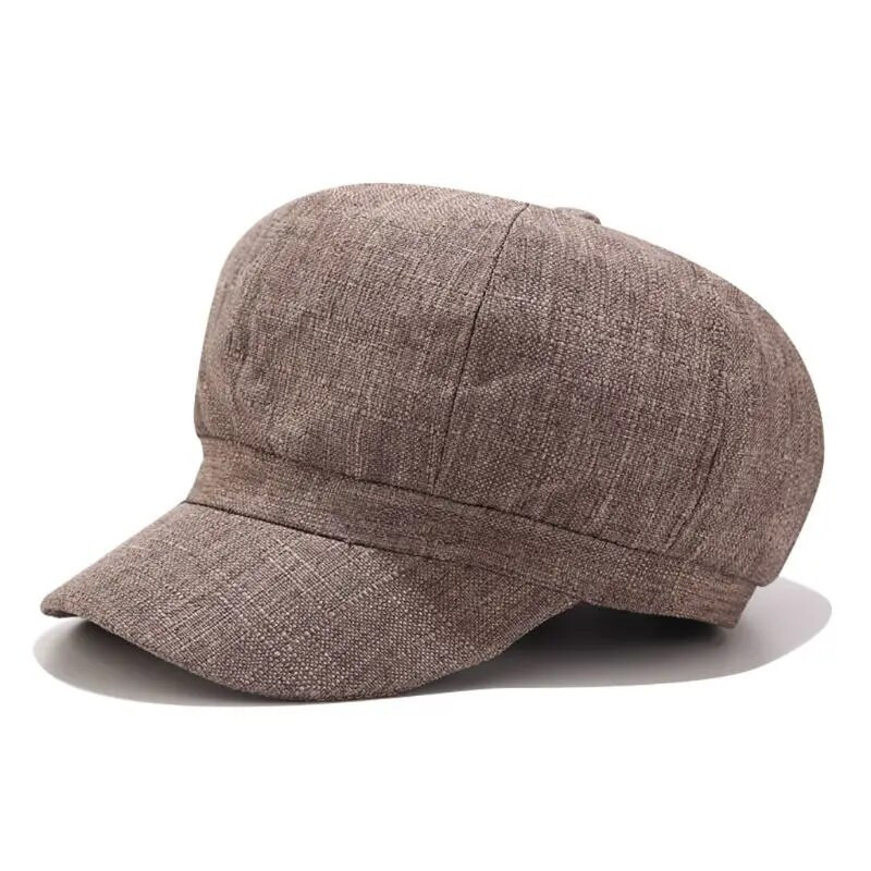 Új brit női lányok napellenző Newsboy Retro Cotton Linen Solid Col