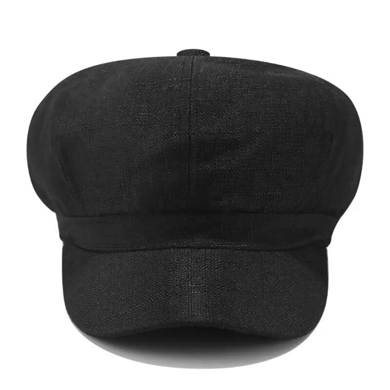 Új brit női lányok napellenző Newsboy Retro Cotton Linen Solid Col