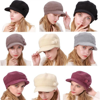 Slouch Caps Πιο ζεστά καπέλα Καπέλο με γούνα κουνελιού Peaked Keep ζεστό καπέλο Προσθέστε γούνινο καπέλο Γυναικείο φθινόπωρο Χειμερινό καπέλο Beret Beanie Cap