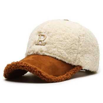 Φθινοπωρινό χειμωνιάτικο καπέλο μπέιζμπολ Γυναικεία τεχνητά αρνίσια καπέλα από μαλλί Keep ζεστό Καπάκι Λούτρινο Ανοιξιάτικο μονόχρωμο χιπ χοπ αντηλιακό