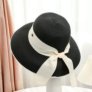 Ljetni PP crno-bijeli slamnati šešir Šešir za sunčanje Krema za sunčanje odmor na morskoj plaži s velikim obodom ljetni šešir za sunce Šešir za sunce