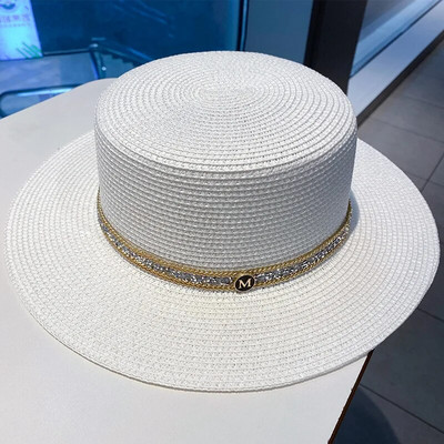 Ljetni PP crno-bijeli slamnati šešir Šešir za sunčanje Krema za sunčanje odmor na morskoj plaži s velikim obodom ljetni šešir za sunce Šešir za sunce