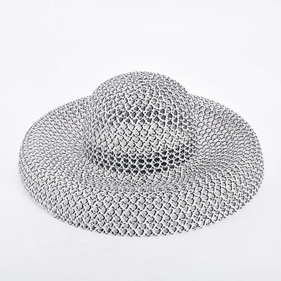 Ljetni PP crno-bijeli slamnati šešir Šešir za sunčanje Krema za sunčanje odmor na morskoj plaži s velikim obodom ljetni šešir za sunce Šešir za sunce