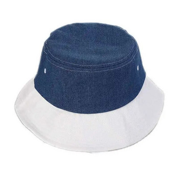 2021 Дамска лятна памучна шапка с кофа Елегантна дънкова плат Плажна шапка Козирка Летни шапки за жени Хип-хоп