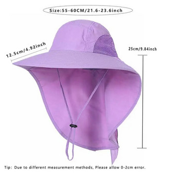 Лятна дамска слънчева шапка с шал, голям бантик, плътен цвят, дишаща капачка, бързосъхнеща, анти-UV плажна шапка за пътуване на открито