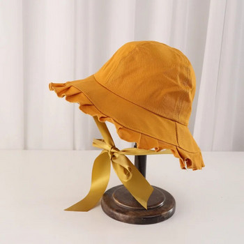 Καλοκαιρινό Κορεάτικο καπέλο Γυναικεία Γλυκά βολάν Φαρδύ κουβά Καπέλο Καπέλο Ψαρά Καπέλο Γιαπωνέζικο μαλακό κορίτσι Casual Ευέλικτο Καπέλο Sunpot