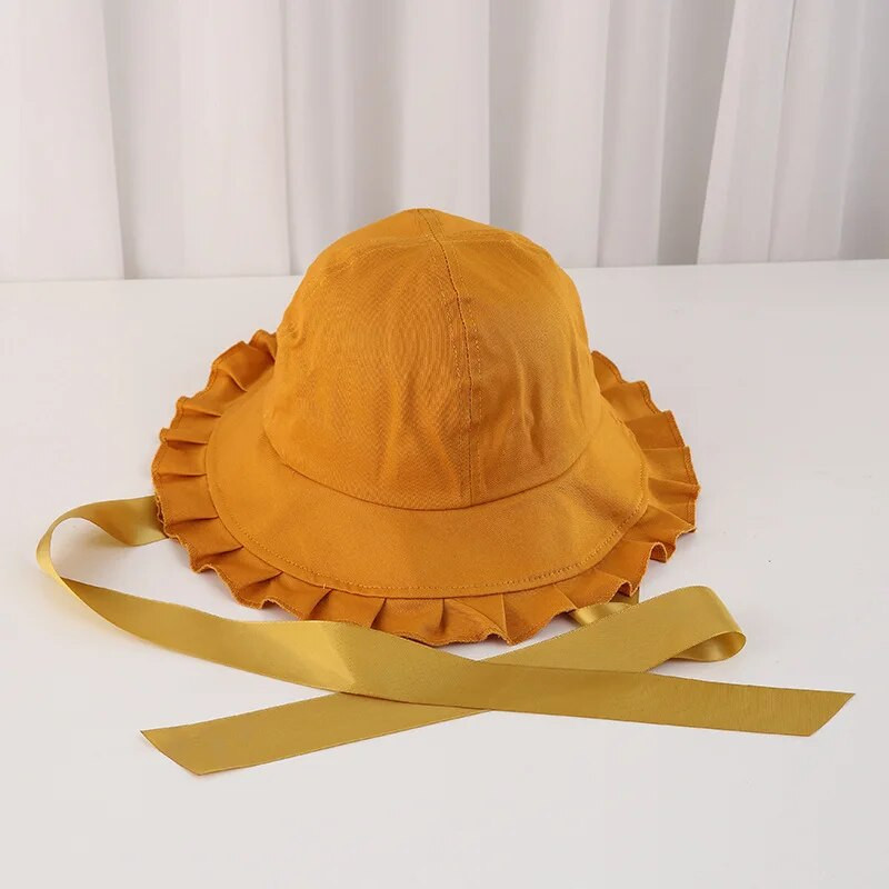 Vasarinė korėjietiška kepurė, moteriška, miela raukiniai, plataus krašto skrybėlės dirželis žvejo kepurė Japoniška minkšta mergina laisvalaikio universali kepurė nuo saulės
