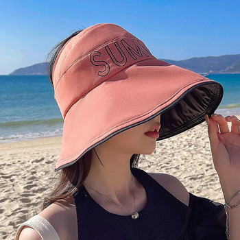 Празна памучна рибарска шапка с бродерия с букви за жени Шапка за риболов на открито Ежедневна шапка с кофа от панама Дамска слънцезащитна шапка