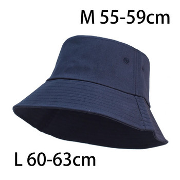 Мъжка шапка с голяма глава, голям размер, шапка за слънце Дамска празна рибарска шапка, чиста памучна шапка с панама, големи шапки с кофи, 56-58 см, 58-62 см