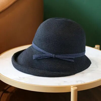 Ljetni sklopivi slamnati šešir Ženski šešir za sunčanje s UV zaštitom Ležeran temperament Modni jednostavni divlji elegantni prozračni ribarski šeširi