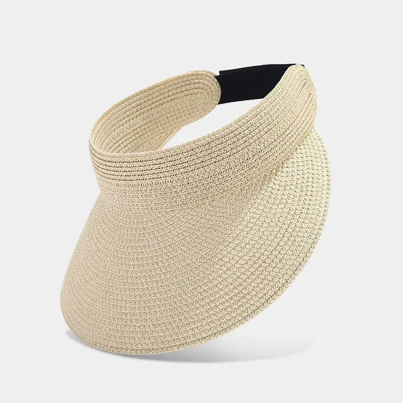 Vasarinė kieta skrybėlė nuo saulės šiaudinė skrybėlė sulankstomas viršutinis skydelis moterims 01