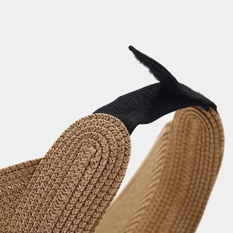 Vasarinė kieta skrybėlė nuo saulės šiaudinė skrybėlė sulankstomas viršutinis skydelis moterims 01