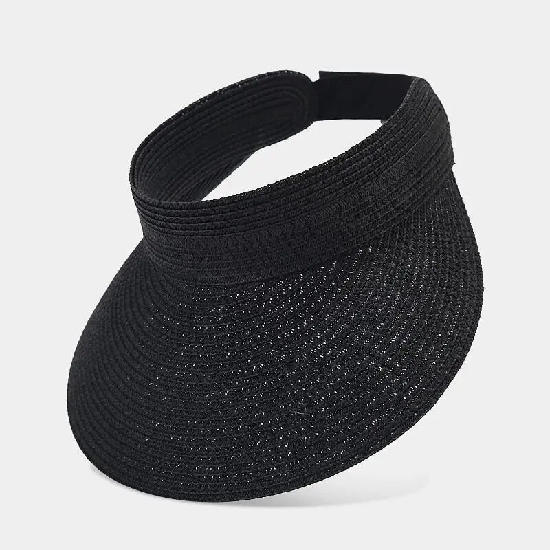 Vasarinė kieta skrybėlė nuo saulės šiaudinė skrybėlė sulankstomas viršutinis skydelis moterims 01