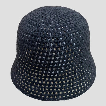 MAXSITI U Πλεκτό καπέλο κουβά για γυναίκες καλοκαιρινός κοίλος χώρος που αναπνέει καπέλο ψαρά 2023 μοντέρνο καπέλο λεκάνης ροζ παναμάς