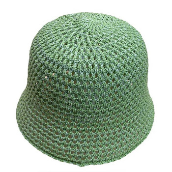 MAXSITI U Плетена шапка-кофа за жени лятна куха дишаща рибарска шапка 2023 модерна шапка за мивка розова панама