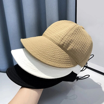 Лятна широкопола шапка за слънце Регулируеми шапки с шнурове за момичета Дамски сгъваеми плажни шапки Мъжки бързосъхнещи козирки Рибарска шапка