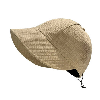 Лятна широкопола шапка за слънце Регулируеми шапки с шнурове за момичета Дамски сгъваеми плажни шапки Мъжки бързосъхнещи козирки Рибарска шапка