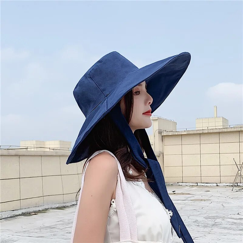 Nyári strand nagy karimájú kalap női tengerparti utazás kültéri kalap napvédő halász sapka Korea összehajtható napkalap Panama kalap