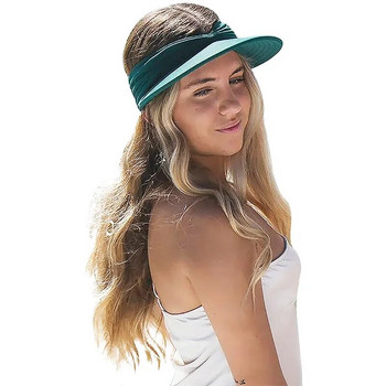 Καλοκαιρινό καπέλο ηλίου Ευέλικτο καπέλο για ενήλικες για γυναίκες Αντι-UV Καπέλο με πλατύ γείσο με γείσο εύκολο στη μεταφορά Καπέλα ταξιδιού Fashion Καπέλα προστασίας παραλίας