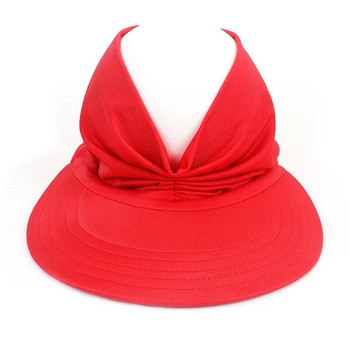 Лятна шапка за слънце Гъвкава шапка за възрастни за жени Анти-UV широка периферия Шапка с козирка Лесна за носене Шапки за пътуване Модни шапки за защита на плажа