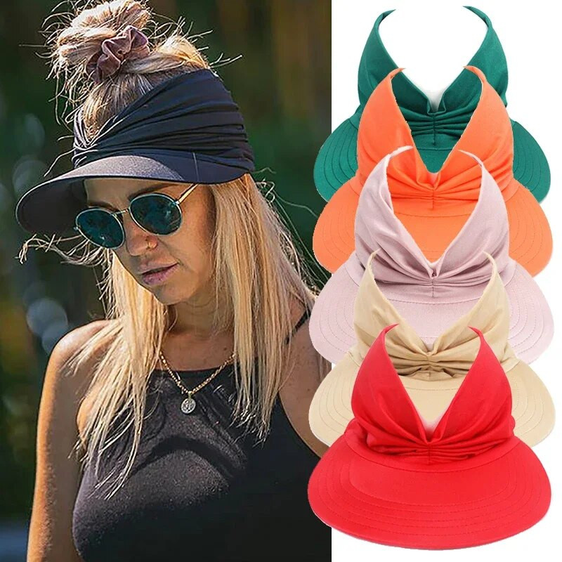 Ljetni šešir za sunčanje Fleksibilna kapa za odrasle za žene Anti-UV šešir sa šiltom širokog oboda Jednostavna za nošenje Putne kape Modni šeširi za zaštitu na plaži