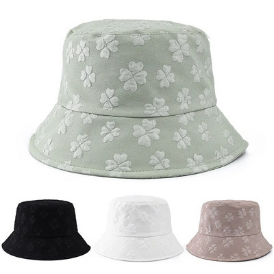 Панама, дамска пролетна и лятна рибарска шапка за мивка с цветя, модерна външна слънцезащитна шапка-кофа Cap H212