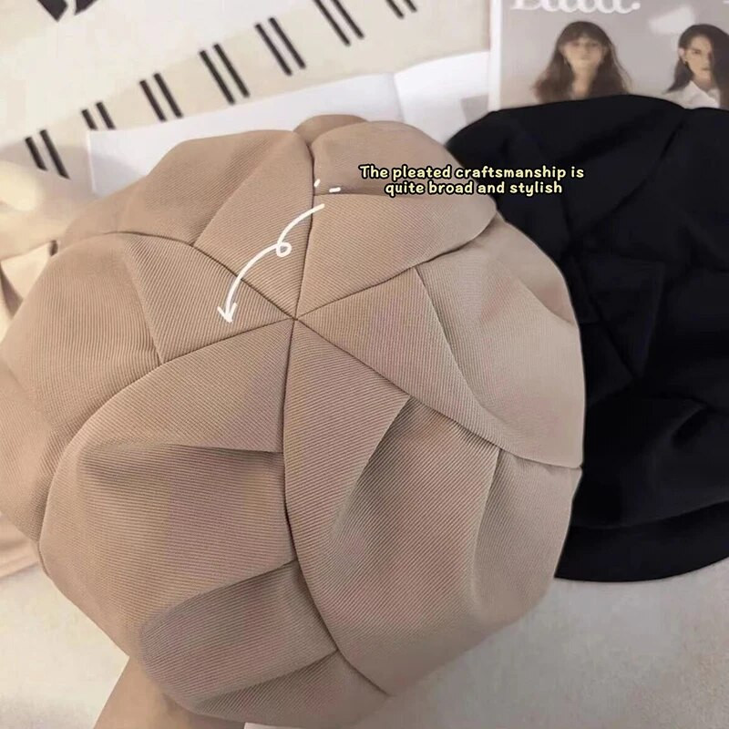 Beretă de epocă pentru femei, toamnă iarnă, șapcă octogonală caldă pentru femei, coreeană, culoare solidă, pălării știri, fete, șapci de pictor Gorras