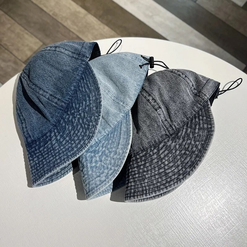 Divat farmer szemellenzők kacsacsőrű kalap beállítható húzózsinór széles karimájú retro koreai nyári napsapka csúcsos sapka kék kazetta nőknek