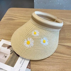 Lady Summer Empty Top šešir sa šiltom za sunce Ljetna slamnata kapa sa širokim obodom šešira sa UV zaštitom