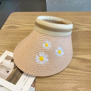 Lady Summer Empty Top šešir sa šiltom za sunce Ljetna slamnata kapa sa širokim obodom šešira sa UV zaštitom
