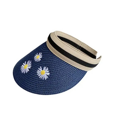 Lady Summer Empty Top šešir sa šiltom za sunce Ljetna slamnata kapa sa širokim obodom šešira sa UV zaštitom