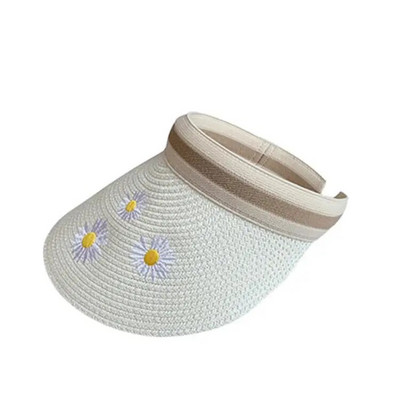 Lady Summer Empty Top šešir sa šiltom za sunce Ljetna slamnata kapa sa širokim obodom šešira sa UV zaštitom