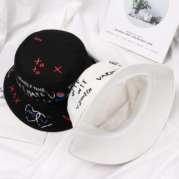 Γυναικείο καπέλο για καλοκαιρινό γκράφιτι γράμματα με κουβά Καπέλα Ψάρεμα υπαίθριο χιπ χοπ καπέλο Fisherman Bob καπέλο για άνδρες Δώρα για ζευγάρια Παναμά