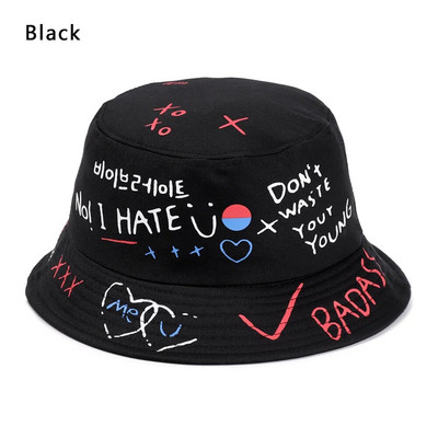 Γυναικείο καπέλο για καλοκαιρινό γκράφιτι γράμματα με κουβά Καπέλα Ψάρεμα υπαίθριο χιπ χοπ καπέλο Fisherman Bob καπέλο για άνδρες Δώρα για ζευγάρια Παναμά