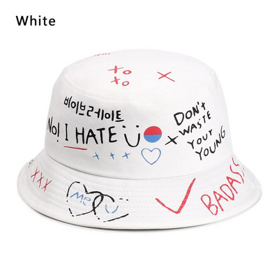 Γυναικείο καπέλο για καλοκαιρινό γκράφιτι γράμματα με κουβά Καπέλα Ψάρεμα υπαίθριο χιπ χοπ καπέλο Fisherman Bob καπέλο για άνδρες Δώρα για ζευγάρια Παναμά