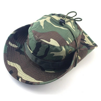 Камуфлажна тактическа шапка Военна шапка Boonie Bucket Hat Армейски шапки Camo Мъже Спорт на открито Sun Bucket Cap Риболов Туризъм Ловни шапки