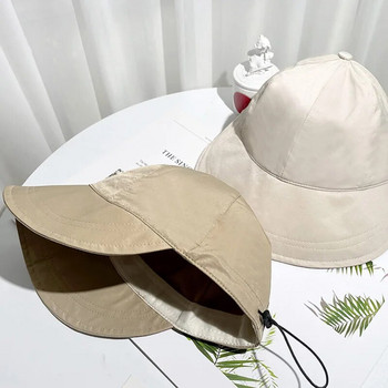 Нова сгъваема слънчева шапка с широка периферия Регулируеми бейзболни шапки за жени Летни плажни шапки Бързосъхнещи козирки Рибарска шапка с шнур