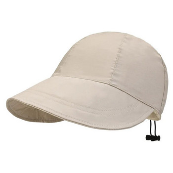 Нова сгъваема слънчева шапка с широка периферия Регулируеми бейзболни шапки за жени Летни плажни шапки Бързосъхнещи козирки Рибарска шапка с шнур