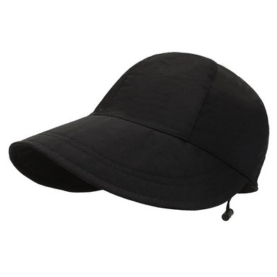 Új összecsukható, széles karimájú napozósapka, állítható női baseballsapkák, nyári strandsapkák, gyorsan száradó napellenzők, húzózsinóros halászsapkák